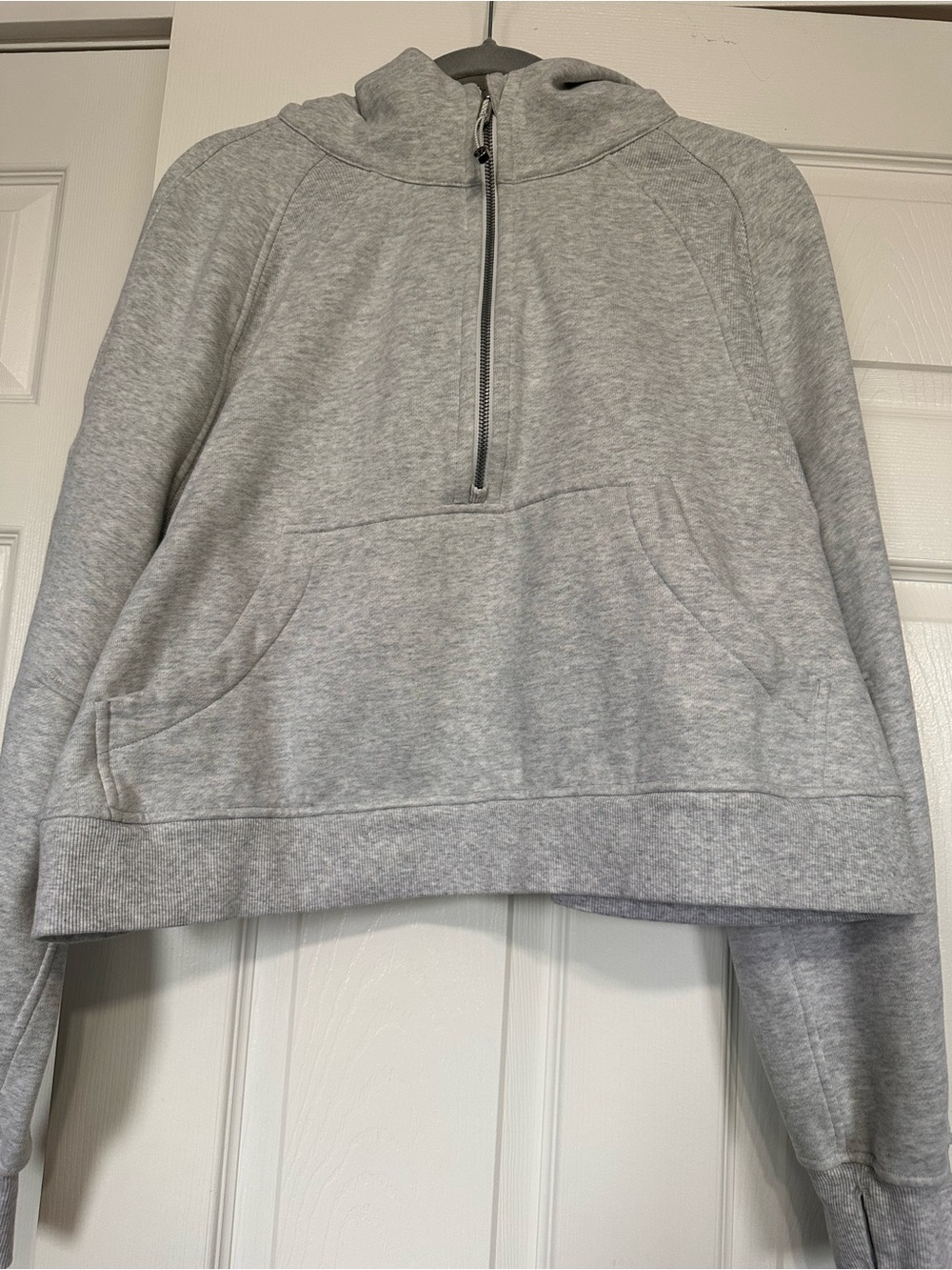 lululemon athletica Light Gray Quarter-Zip Hoodie Sweater